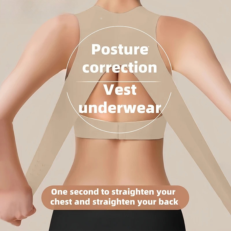 Posture Corrector Back - บราไร้สายปรับท่าทางสำหรับผู้หญิง บราเล็ตแบบไร้ตะเข็บดันทรงพร้อมสายไขว้ด้านหลัง สำหรับการกระชับสัดส่วนในชีวิตประจำวัน