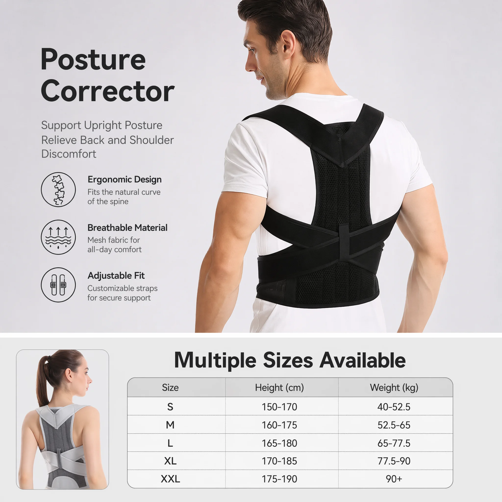 สายรัดพยุงหลังแบบใหม่ สำหรับแก - Posture Corrector Back บทวิจารณ์และราคา