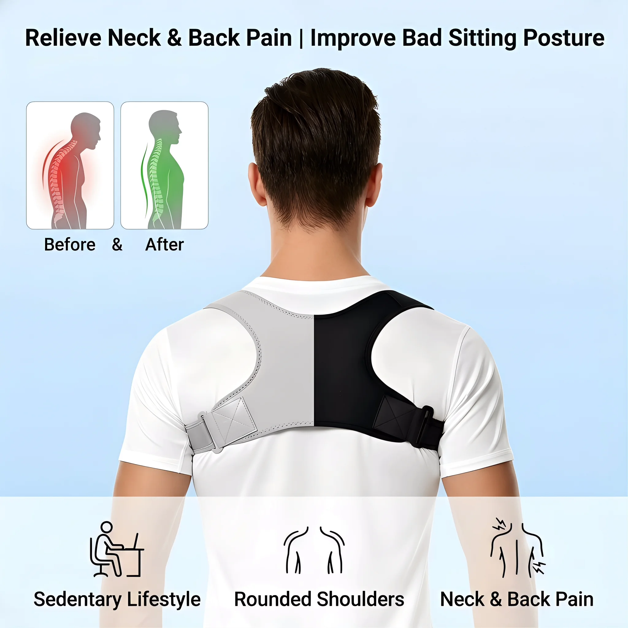 อุปกรณ์พยุงหลังแบบใส่ได้ทั้งชา - Posture Corrector Back บทวิจารณ์และราคา